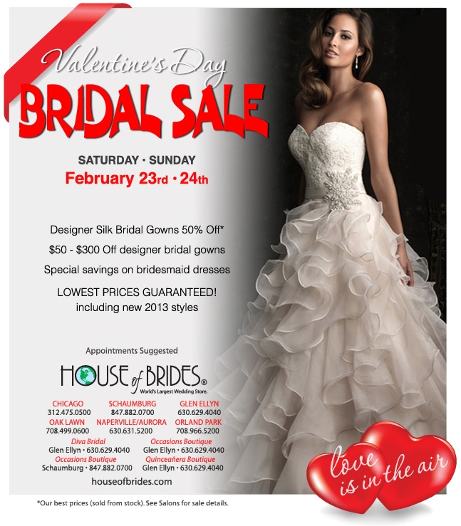 House of Brides to Host 2Day Valentine’s Day Bridal Sale